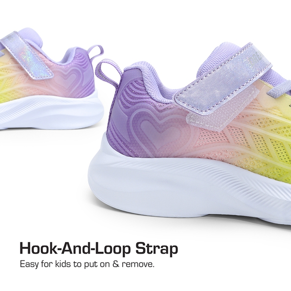 [Sparkle Ease] Kids Kick-Resistant Lightweight Running Sneakers - GREEN/YELLOW/PURPLE - 4